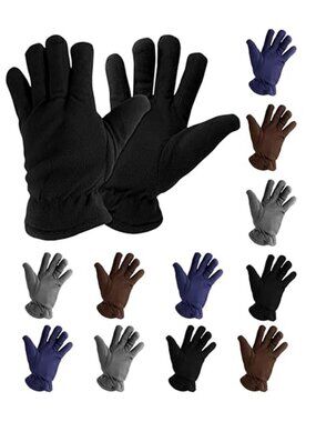 Mens Winter Gloves 12 Pack Fleece Thermal Warm Outdoor Work Running Gloves
